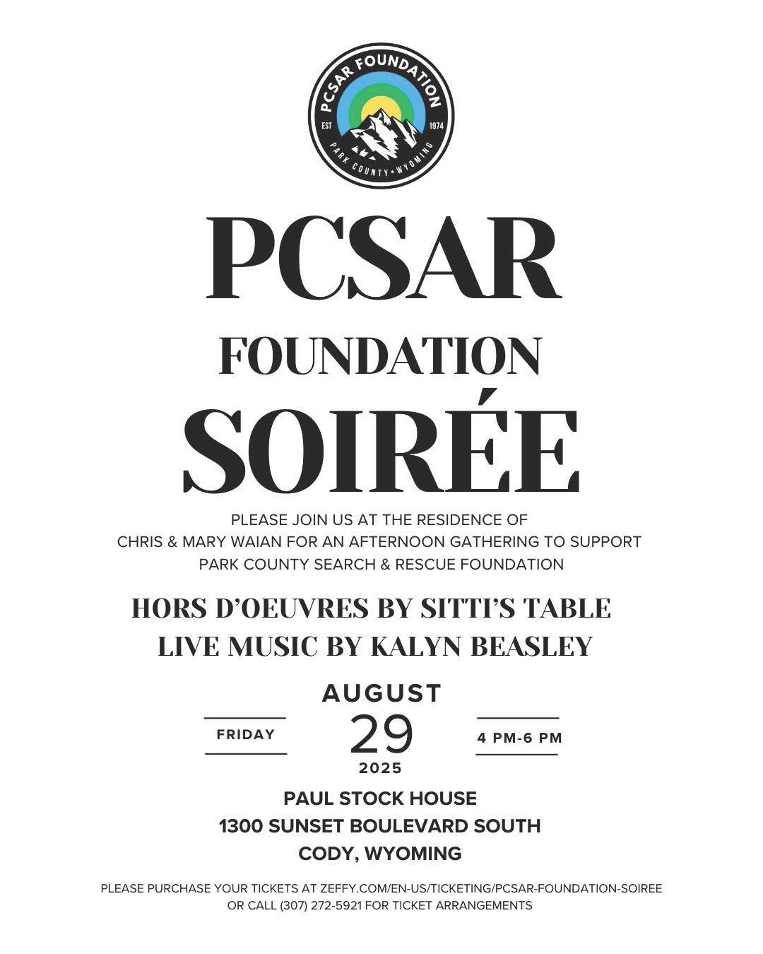 PCSARF Soiree Flyer PCSARF Soiree Flyer