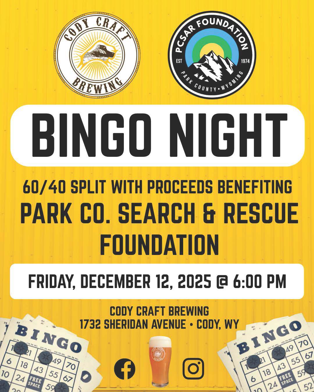 Cody Craft Brewing Bingo